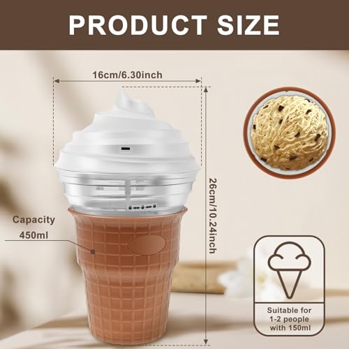 Slushy Maker, Eiscreme-Maschine für Kinder mit Löffel, 450 ml, USB-Ladegerät, wiederverwendbar, Frozens Squeeze Cup aus Silikon, Quick Frozen Becher, Slushy Eisbecher für DIY Zuhause – Bild 3