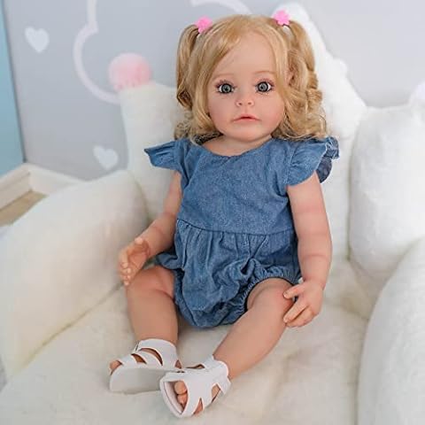 iCradle Real Life Reborn Baby Dolls Girl 22 inch 55 cm Full Body Silicone Realistic Lifelike Newborn Dolls Toddler Doll Toy for Ages 3+ Cover