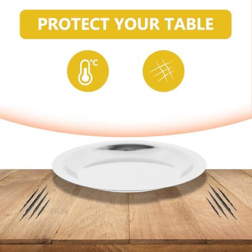 NUOBESTY 4 adet paslanmaz çelik şarap şişesi altlığı, yuvarlak, ısı yalıtımlı ve kaymaz, masa koruyucu, şarap şişeleri ve kupalar için, tekrar kullanılabilir, ev ve ev dekorasyonu için çok fonksiyonlu - Görsel 3