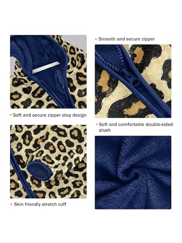 Yellow Black Mottled Texture Girls Fleece Jacket Girls Fall Jacket Boys Coats Zip Up Hoodie Children Outerwear 2-10T3