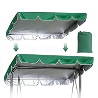 420D Oxford Hollywoodschaukel Dachbezug 210 x 145 cm, Universal Ersatzdach Hollywoodschaukel 3 Sitzer, Wasserdicht UV-Schutz Geeignet zum Ersetzen des Baldachins Einer Dach Hollywoodschaukel
