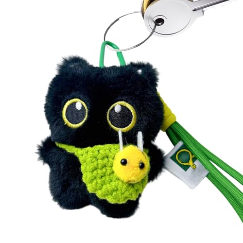 Porte-clés en peluche chat et pendentif de sac doux pour homme et femme
