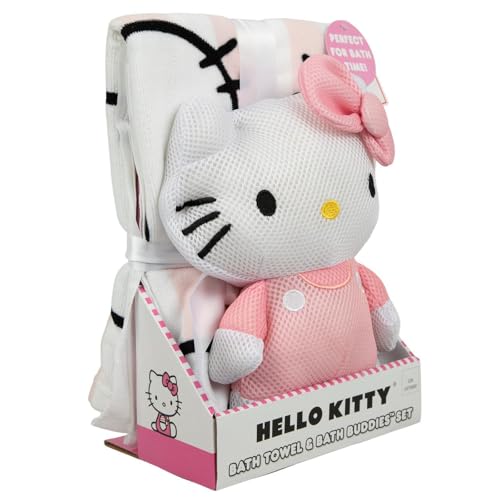 Hobby Lobby Hello Kitty Bath Towel and Bath Buddy Set, Pink and White, 50