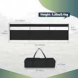 REDCAMP Wind Breakers for Camping,4.4m Heavy Duty Camping Windbreaker Outdoor Caravan Privacy Shield with Top Window,for 8 Garden Barbecue Picnic Bonfire Charcoal Grills, Black - Image 2