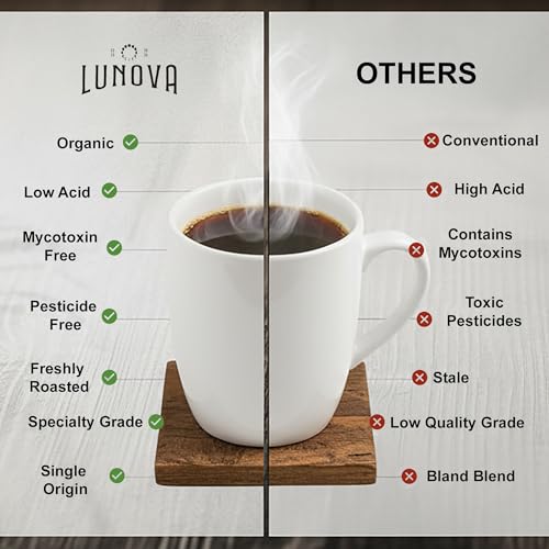 Lunova Organic Mold-Free Coffee En Grano 12 Onzas miniatura 4