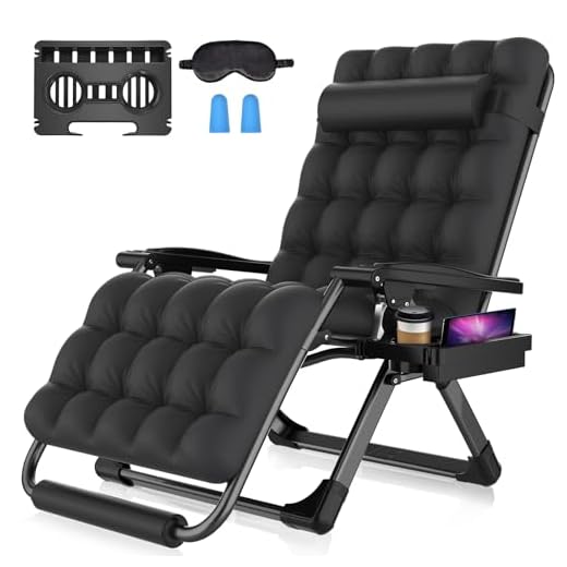 Suteck Oversized Zero Gravity Chair,33In XXL Lounge Chair w/Removable Cushion&Headrest, Reclining Camping Chair w/Upgraded Lock and Footrest, Reclining Patio Chairs Recliner for Indoor Outdoor,500LBS