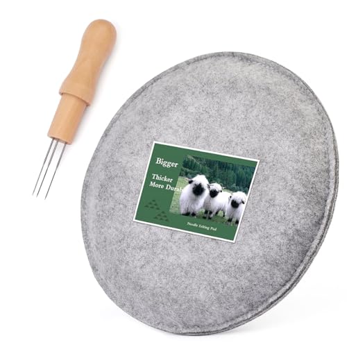 YOYEAH Filzunterlage zum Filzen 280x230mm mit Filznadeln, Filzen Unterlage, Trockenfilzen Unterlage, Filzen Zubehör für Nadeln und Holzgriff für Starter-Wollfilz-Werkzeugset