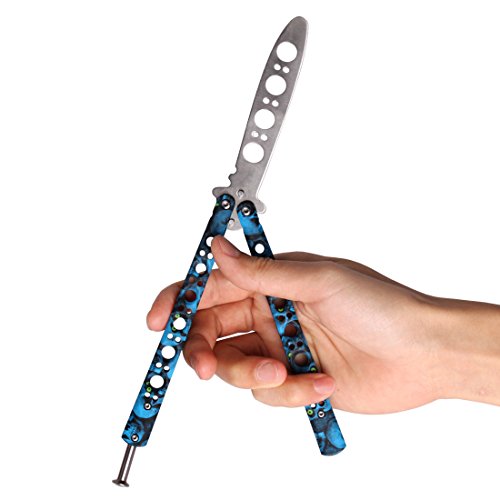 Andux Folding Trainer Stainless Steel Flip Trick Practice Tool Cs/Hdd08 (Blue) #TOP3
