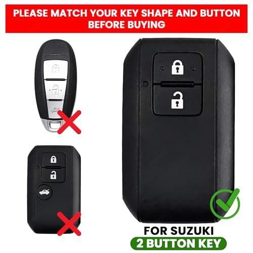 Image of Metal Blue Silicon Key Cover Compatible with Maruti Suzuki jimny Baleno Grand Vitara XL6 Swift New Brezza 2022 Ertiga Dzire 2 Button Key Special Visible in Low-Light Conditions