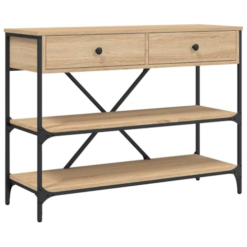 vidaXL Table Console avec Tiroirs et Étagères, Bout de Canapé avec Rangement, Table d'Appoint,...