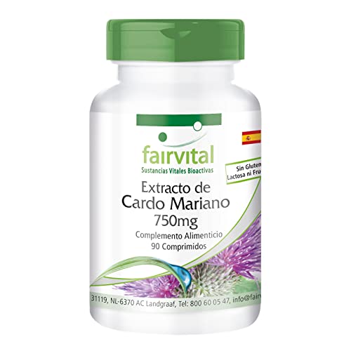Fairvital | Extracto de Cardo Mariano 750mg - Silybum Marianum - VEGANO - 80% de Silimarina - Dosis...