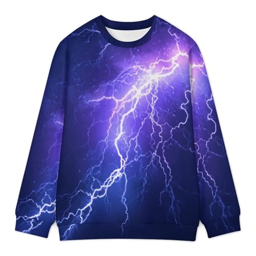 Lightning Thunder Storm Men's Soft T-Shirt Lightweight Long Sleeve Casual Stylish Pullover Shirt3