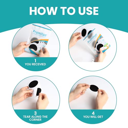 Image of Promifun Moleskin Strips with Adhesive Blister Prevention Pads,Black 24 Pcs
