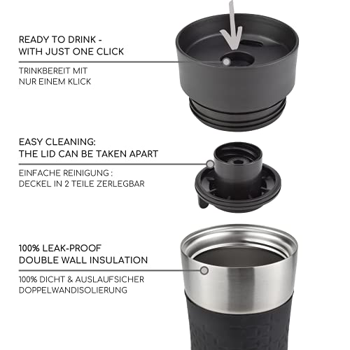 Milu Termo Taza 450ml - Vaso Termico de Viaje - Café para Llevar - Taza de Viaje - Taza de Acero Inoxidable para Beber… - Imagen 3