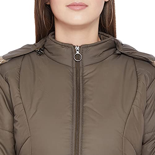 Image of VERO AMORE Women's Black winter wear full sleeve solid parka Jacket-2072A