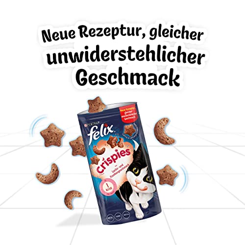 FELIX Crispies Katzensnack, Knusper-Leckerlie mit Lachs-und Forellengeschmack, 8er Pack (8 x 45g) - Image 3