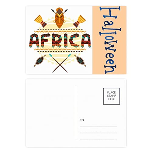 Cartes postales Halloween totem avec texte africain pour correspondance et fête