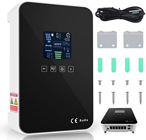 Solar Inverter,40A 12V 24V Solar Hybrid Inverter with Touch Screen,Built in MPPT Charge Controller, High Conversion Efficiency OffPure sine Wave Inverter for Home RV Shed OffSystem