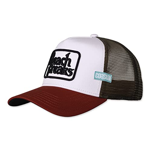 Casquette Trucker en mesh Coastal Beach Freaks Blanc bordeaux visière courbée