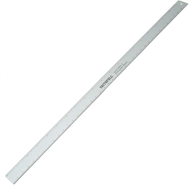 Faithfull FAIRULE1000 Aluminium Ruler, Silver, 1 Metre (39in) 50mm wide