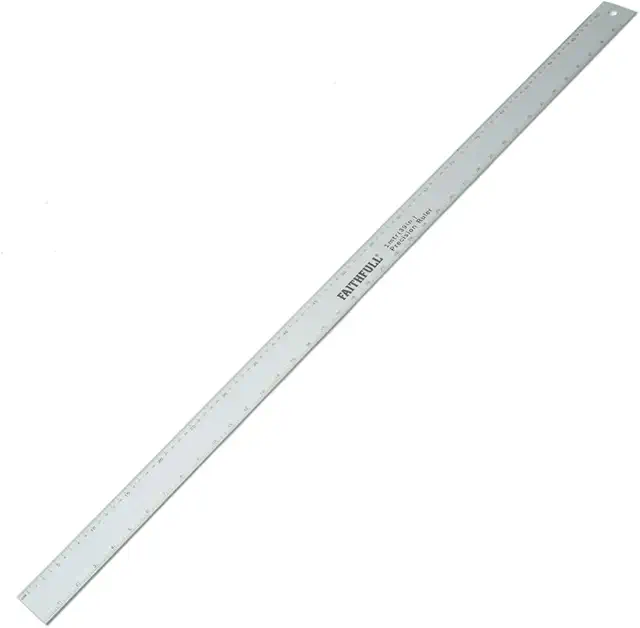 Faithfull 1M Aluminium Sewing Ruler with Dual Metric & Imperial Graduations