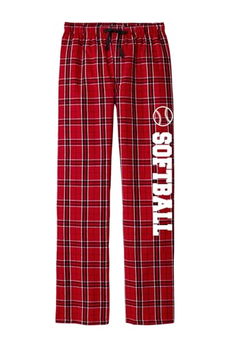 Softball Team District Plaid Flannel Pajama Pants Spirit Wear