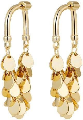 Long Tassel Dangle Earrings Bohemian Sparkly Fringe Geometric Bar Formal Gold Drop Earrings for Women Charms Boho Holiday Ear Jewelry