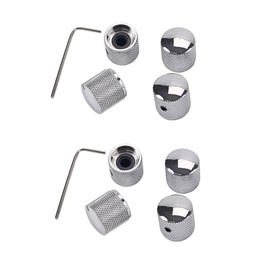 ibasenice 2pcs Gd123a Metal Dome Knobs for Guitar Bass Amp Effect Pedal Lock Volume Control Hexagon Screws
