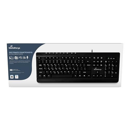 Clavier PC avec port USB MediaRange résistant aux éclaboussures et réglable