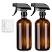 hmaimas 500 ml Bernstein leere Glas-Spr&uuml;hflaschen zur Reinigung, Nebelwasserspr&uuml;hflasche f&uuml;r Haare, Gartenarbeit und &auml;therische &Ouml;le, verstellbarer Ausl&ouml;ser mit Nebelstrahl-Einstellungen, 2 St&uuml;ck