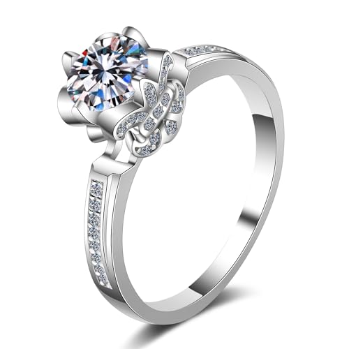 Bague moissanite 0,8 ct StarGems cadeau idéal de fiançailles ou d'anniversaire RX011