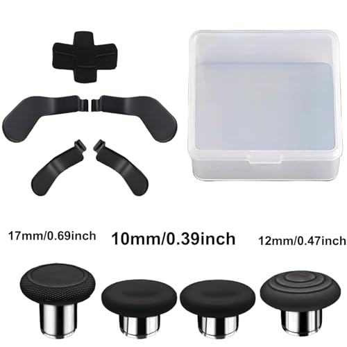 Image of 9 in1 Metal Thumbsticks Accessories for Xbox Elite Controller Series 2 Core, Replacement Paddles Parts Repair Kit for Elite Series 2 Core Controller with 4 Swap Joystick, 4 Paddles,1 D-Pads(Black) [video game]