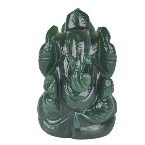 gemhub Beautiful Approximately 940.50 Carat Green Jade Gemstone Lord Ganesha Statue Lucky for Life, Career, Fortune and Love DE-255