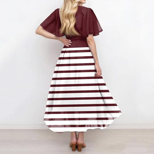 Spring Summer Chiffon Midi Dresses for Women 2025 Elegant Classy Wedding Guest Floral Formal Cocktail Prom Dress
