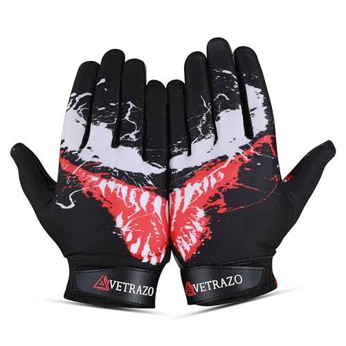 VETRAZO Football Gloves Youth Boys 8-12 for Kids |Men & Women| Wide Receiver American Football Gloves (Medium)