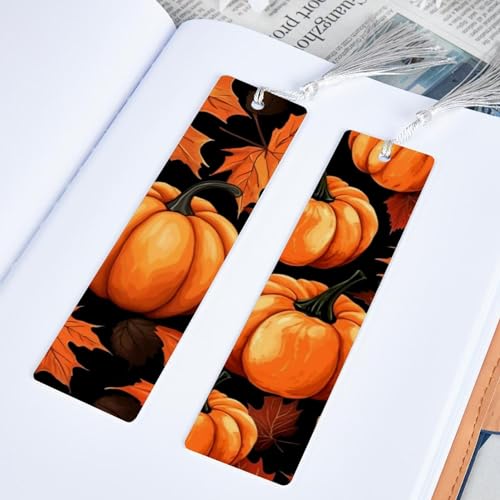 Marque-pages feuilles d'érable et citrouille pour vos lectures d'automne