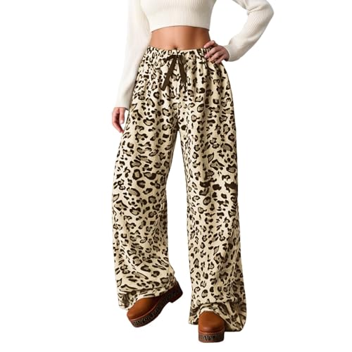 Pantalon de pyjama Therian doux et chaud à motif léopard tendance