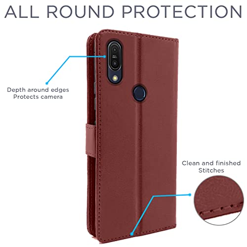 Image of Pikkme Flip for Asus Zenfone Max Pro M1 (Faux Leather Brown)