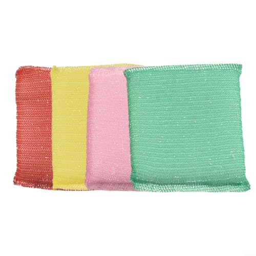 Esponja de limpieza de doble cara, paño no lavavajillas para uso en cocina, paquete de 4 herramientas de limpieza reutilizables hechas de esponja, 10 x 8 cm