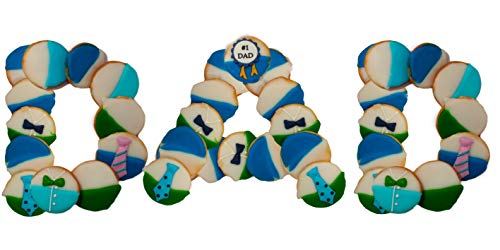 image for Customcookies.com Father's Day Cookie Gift basket Decorated Gourmet Bl