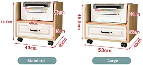 Printer tableCopier Scanner Shelf Stand Office Movable Laser Printer Stand Cart Under Desk Heavy Duty Rolling Table with Storage Drawer Floor-Standing Holder On Wheels Desktop Stand for Pri