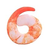 ASkinds Shrimp Neck Pillow Simulation Prawn Pillow Soft Cotton U Shaped Neck Pillow Plush Shrimp Toy Throw Pillow Cushion for Home Office Travel