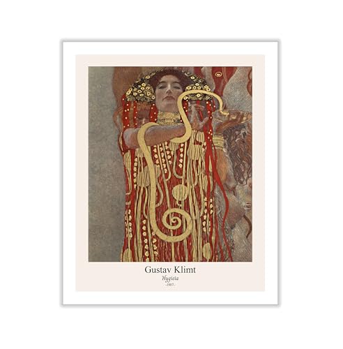 Poster Master Vintage Gustav Klimt Canvas - Retro Hygieia Print - Greek Goddess of Health Art - Classic Symbolism Painting - Art Nouveau - Aesthetic Living Room Decor - 8x10 ROLLED Canvas