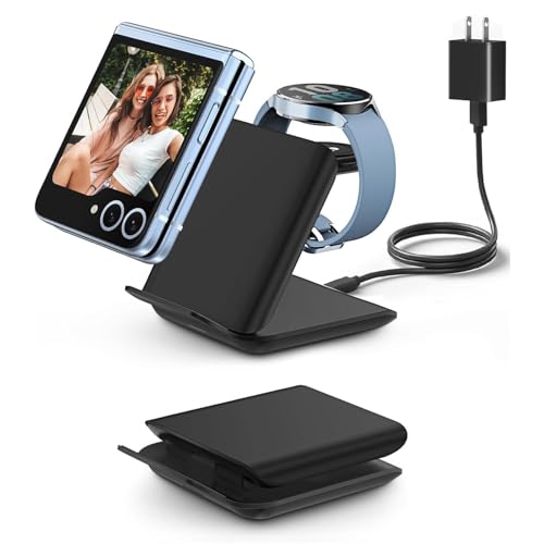 Samsung z FlippCX[d - 2C1܂肽ݎgx[dXe[VASamsung Galaxy Z Flip 7/6/5/4V[YMotorola Razr+(A_v^[PD20bgt)ɑΉ ubN