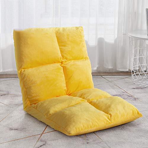 Silla de suelo ajustable con respaldo, cojines extraíbles y lavables, sofá plegable para meditación, reclinable de 5 posiciones, asiento cómodo gris oscuro