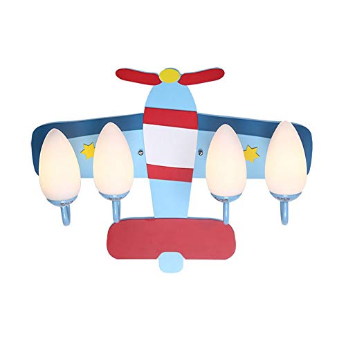 Plafonnier avion E14x4 illuminant la chambre d'enfant d'une douce lumière