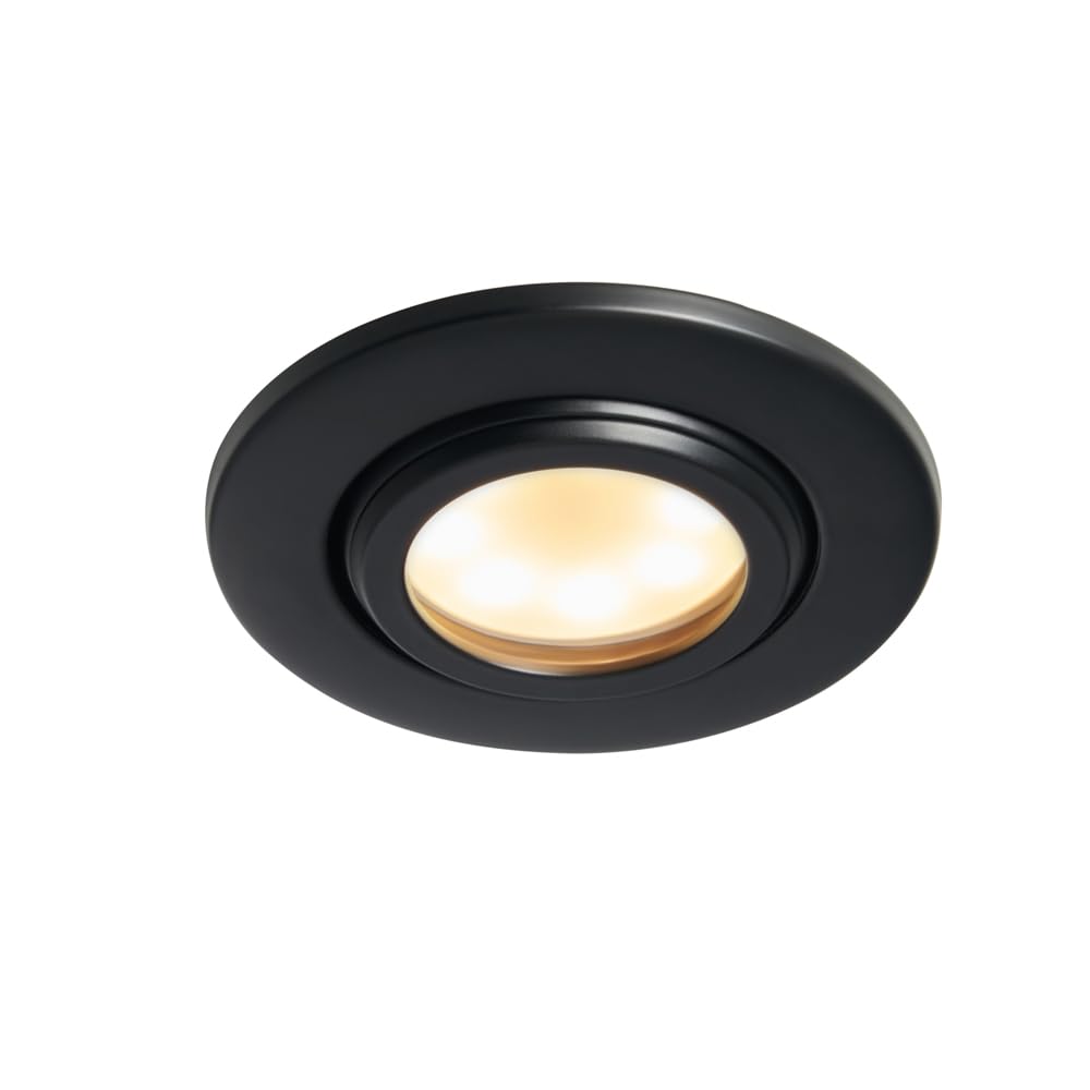 LITECRAFT Marlowe Fire Rated Tiltable Round IP65 Rated Recessed Downlights - (Black, Single)
