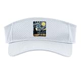 Van Gogh Starry Night Cool Art Team Youth Boys Soccer Player Sport Sun Visor, Adult, One Size, White