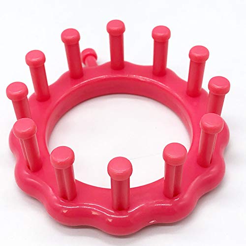 Wayion Round Knitting Loom Plastic Hat Weaving Looms Kit With Loom Hook/Needle, Creativity For Kids Small Knitting Loom Kit - Perfect For Sock, Hat, Leg & Arm Warmers, Scarf & More (Pink) #TOP4