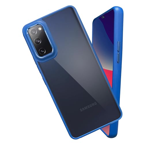 Image of A rtistque Ultra Hybrid Clear Back Cover Case for Samsung Galaxy S20 FE | Drop Protection | Transparent | Smooth TPU Sides - Blue